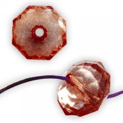 Perlina Schiacciata Sfaccettata Trasparente in Acrilico 14x10mm