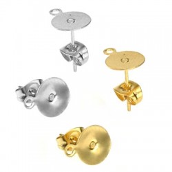 Clous d'oreilles disque 10mm en Acier Inoxydable 304