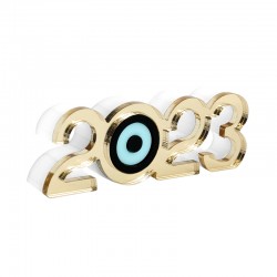 Plexi Acrylic Lucky Deco “2023” w/ Evil Eye 79x27mm