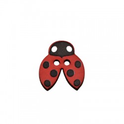 Wooden Button Ladybug 16x18mm