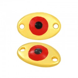 Zamak Connector Oval Evil Eye w/ Enamel 20x13mm