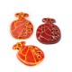 Enameled Ceramic Pendant Pomegranate 50x43mm Ø3.5mm