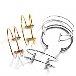 Bracelet Ajustable en Métal/Laiton 65x17mm avec barres