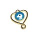 Charm in Zama Cuore Smaltato con Occhio Turco 16x14mm