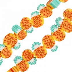 Polymer Clay Mosaic Slider Pineapple 9x12mm (Ø~1.8) (~40pcs)