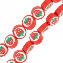 Polymer Clay Mosaic Slider Strawberry 10mm (Ø~1.7) (~40pcs)