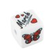 Acrylic Bead Cube “March” w/ Ladybug & Swallow 15.5mm (Ø3mm)