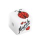 Acrylic Bead Cube “March” w/ Ladybug & Swallow 15.5mm (Ø3mm)