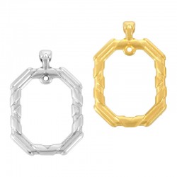 Zamak Pendant Octagon Frame w/ Hoop 13x29mm