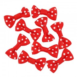 Ruban à Nœuds en Tissu à pois ~31 x 15 mm
