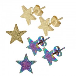Boucles d'Oreilles Étoile en Acier Inoxydable 304