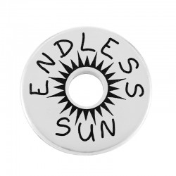 Brass Washer Round “Endless Sun” 20mm/1.9mm (Ø5.2mm)