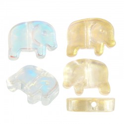 Crystal Slider Bead Elephant 13x11mm (Ø1mm)