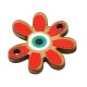 Ξύλινο Στοιχείο Λουλούδι Μαργαρίτα Μάτι για Μακραμέ 17mm