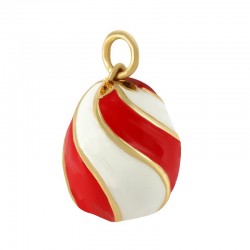 Brass Charm Egg w/ Enamel 15x22mm