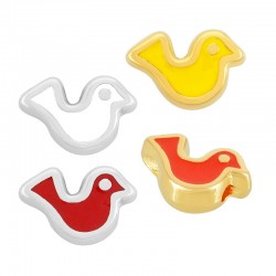 Enameled Zamak Slider Bird 14x9mm