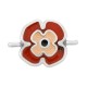 Μεταλλικό Ζάμακ Στοιχείο Λουλούδι με Σμάλτο για Μακραμέ 15mm