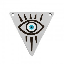 Intercalaire Triangle avec Émail 25mm/1.3mm (Ø1.5mm) en Acier Inoxydable 304