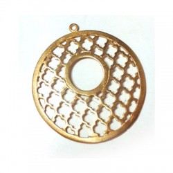 Ciondolo in Metallo Ottone Filigrana Rotonda 43mm