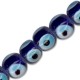 Glass Bead Round Evil Eye 10mm (Ø2.2mm) (30pcs/str)