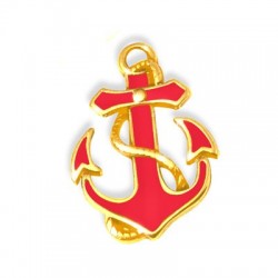 Metal Zamak Cast Pendant Enamel Anchor 18x23mm