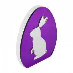 Plexi Acrylic Deco Egg w/ Bunny 100x110mm
