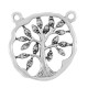 Brass Charm Round w/ Tree of Life & 2 Hoops 17mm