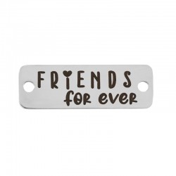 Stainless Steel 304 Connector Tag “FRIENDS” 24x8mm/1.1mm