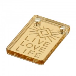 Plexi Acrylic Charm Tag Rectangular “LIVE LOVE LIFE” 13x20mm
