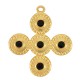 Brass Charm Cross w/ Enamel 25mm