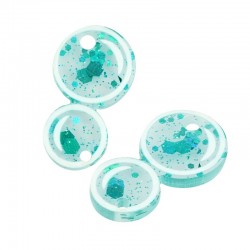 Plexi Acrylic Charm Round Bubbles 24x14mm