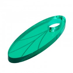 Plexi Acrylic Pendant Oval w/ Lines 13x41mm