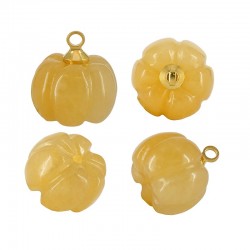 Semiprecious Stone Charm Pumpkin (~13x9mm)