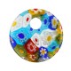 Millefiori Glass Part Round Donut w/ Flowers 32mm