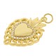 Zircon Brass Charm Heart 18x26mm