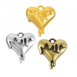 Zamak Charm Heart 17mm