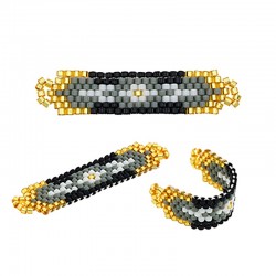 Metal Connector with Miyuki Crystal Beads 10x37mm