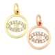 Brass Charm Eye with Zircon 11mm