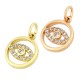 Brass Charm Eye with Zircon 11mm