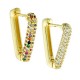 Boucles D'Oreilles en Laiton avec Zircone 16 x 18 mm/3 mm