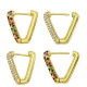 Boucles D'Oreilles en Laiton avec Zircone 16 x 18 mm/3 mm