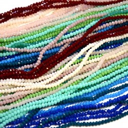 Γυάλινη Χάντρα Κρυσταλλάκι Πολυγωνικό 2mm (~200τμχ/κορδόνι)