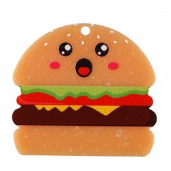 Plexi Acrylic Pendant Burger w/ Face 54x50mm