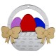 Plexi Acrylic Pendant Basket w/ Egg & Bow 63x56mm