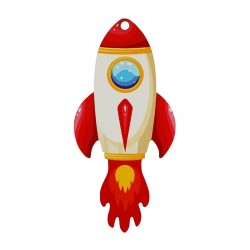 Wooden Pendant Rocket 38x78mm