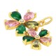 Breloque en Laiton avec Zircone et Fleur 24 x 15 mm