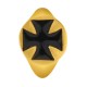 Enameled Brass Finger Ring Round with Cross 11x20mm