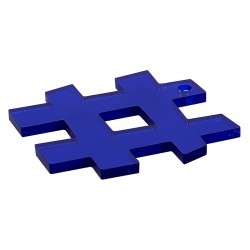 Plexi Acrylic Pendant Hashtag 50x52mm