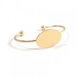 Brass Adjustable Bracelet ECO with Oval Vase 59mm