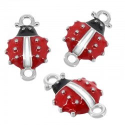 Intercalaire coccinelle en Métal/Zamak émaillée 10mm